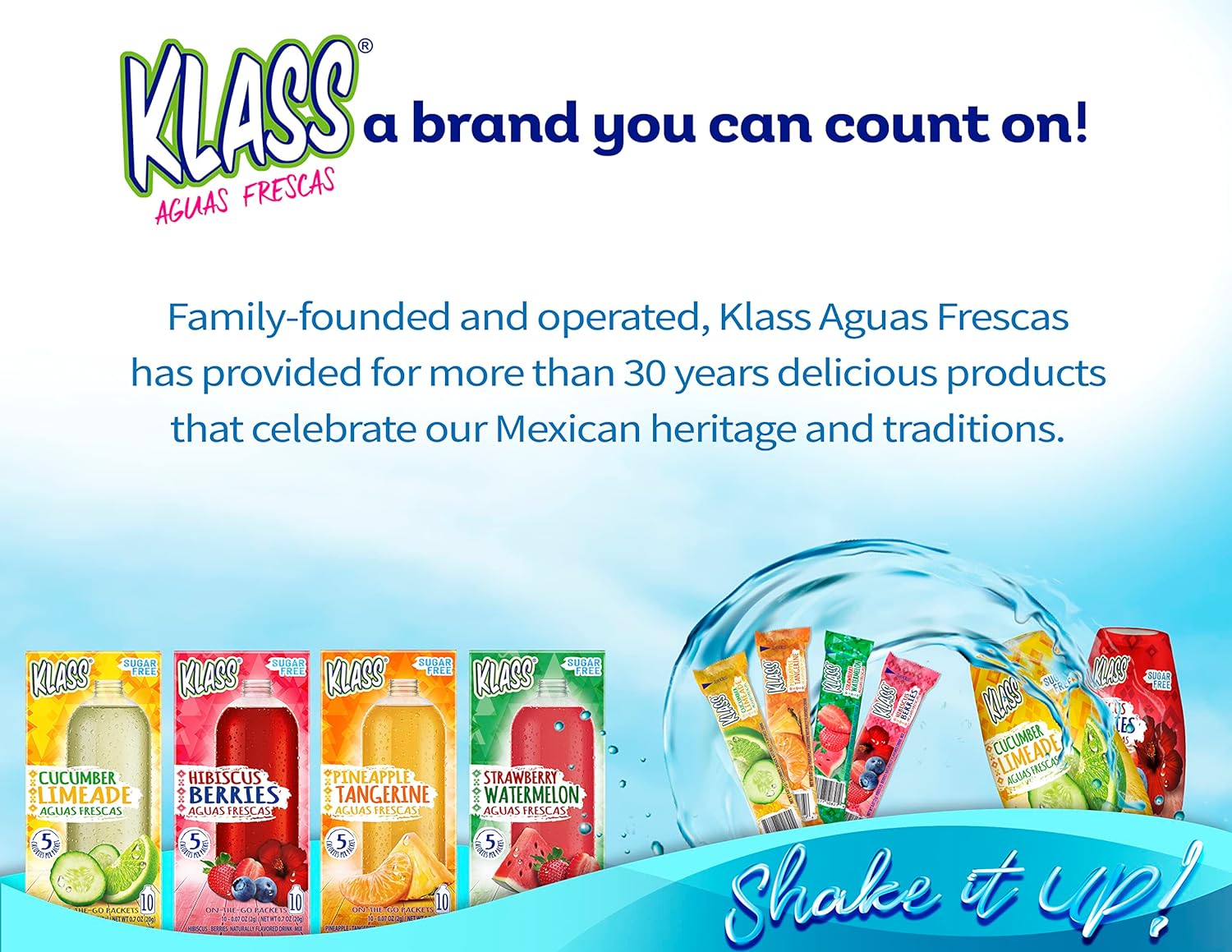 Klass Aguas Frescas, Cucumber-Limeade Sugar Free Drink Mix, 10 On-The-Go Sticks (Pack of 4, 40 Count) - Image 6